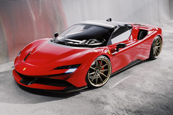 Фото дисков Brixton Forged PF11 R / RS Сатиновое темное золото на Ferrari SF90