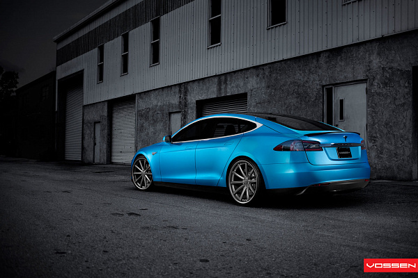Фото дисков Vossen CV1 Сатиновый графит на Tesla Model S