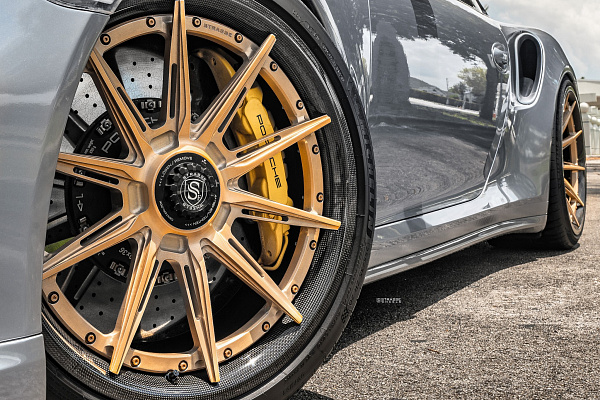 Фото дисков Strasse Wheels SV10-RS Performance Сатиновое золото на Porsche 911 VII