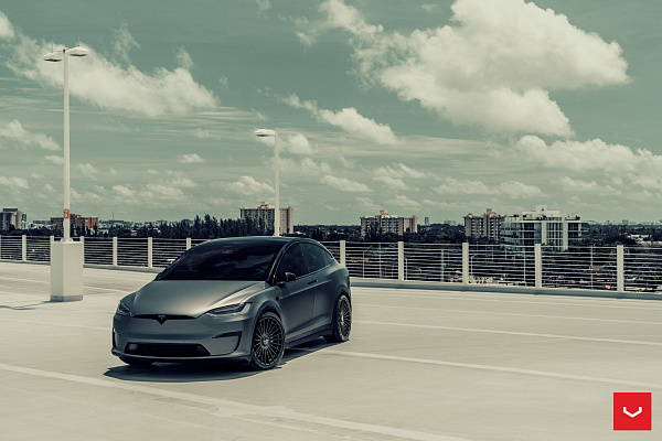 Фото дисков Vossen HF-8 Черный глянец на Tesla Model X