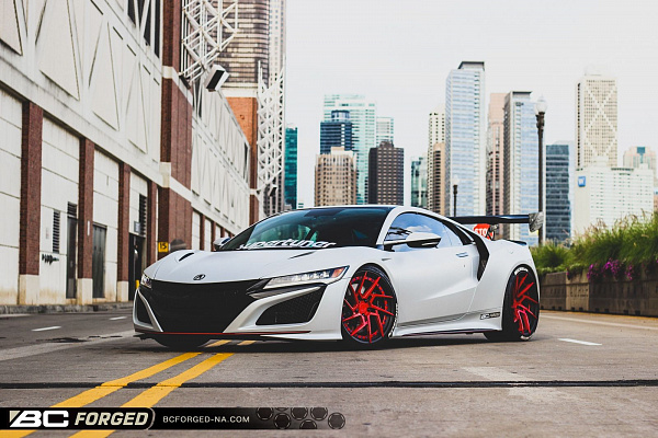 Фото дисков BC Forged HCA218 Красный глянец на Acura NSX II