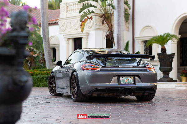 Фото дисков HRE P101 Сатиновая бронза на Porsche Cayman II