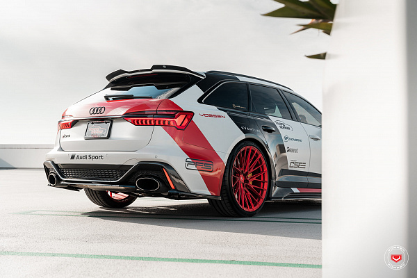 Фото дисков Vossen EVO-6TR Красный сатин на Audi A/RS 6 (C8)