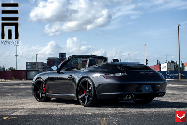 Фото дисков Vossen CV3 Черный глянец на Porsche 911 VI