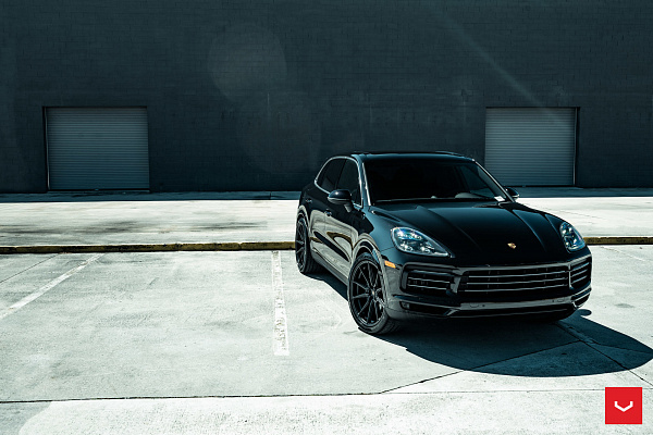 Фото дисков Vossen HF-3 Черный сатин на Porsche Cayenne III