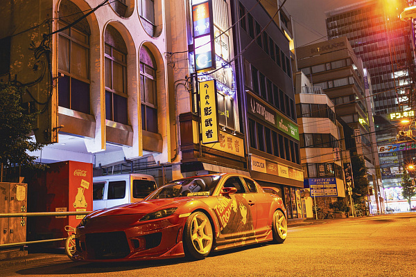 Фото дисков Motegi Racing MR159 BATTLE V Белый глянец на Mazda RX-8