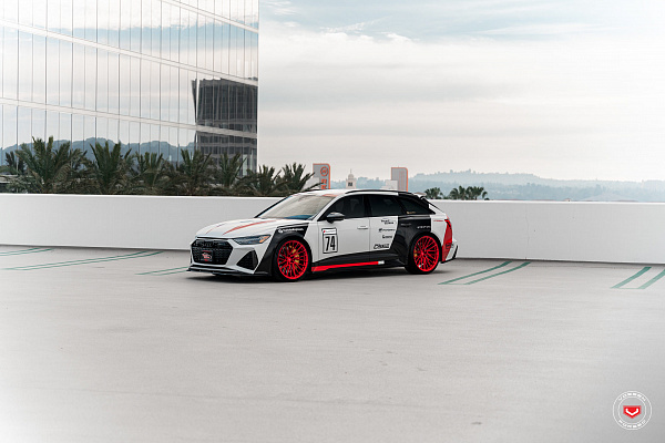 Фото дисков Vossen EVO-6TR Красный сатин на Audi A/RS 6 (C8)