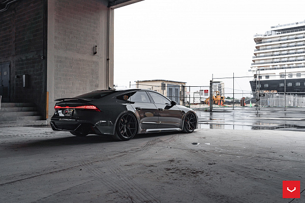 Фото дисков Vossen HF-5 Черный сатин на Audi A/RS 7 (4K)