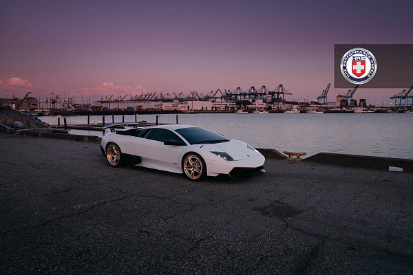 Фото дисков HRE S107 Сатиновое золото на Lamborghini Murcielago
