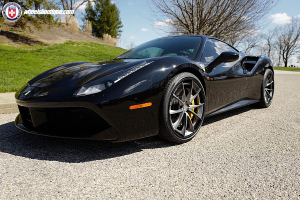 Фото дисков HRE S204 Сатиновый графит на Ferrari 488