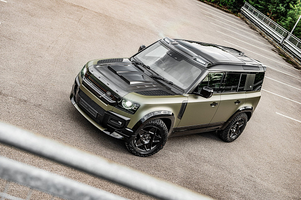 Фото дисков Kahn Mondial Retro Черный сатин на Land Rover Defender II