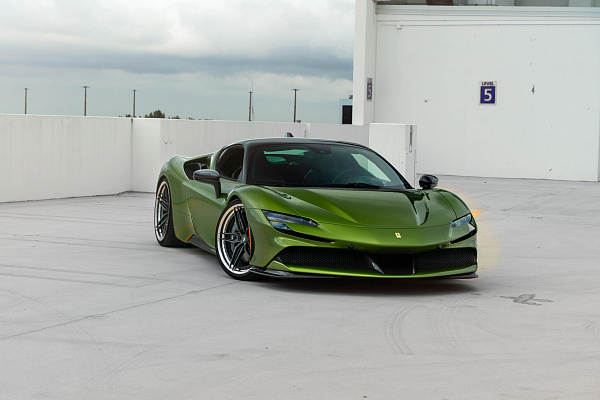 Фото дисков HRE S107SC Черный сатин на Ferrari SF90