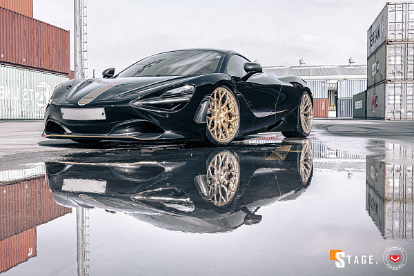 Фото дисков Vossen S17-01 Глянцевое золото на McLaren 720S
