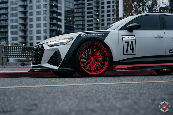 Фото дисков Vossen EVO-6TR Красный сатин на Audi A/RS 6 (C8)