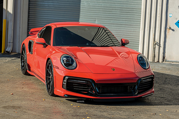 Фото дисков Strasse Wheels SV10 Deep Concave Duoblock Черный сатин на Porsche 911 VIII
