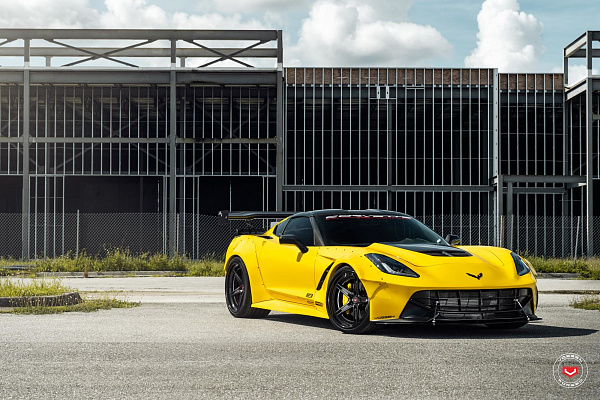 Фото дисков Vossen S17-03 (3-Piece) Черный сатин на Chevrolet Corvette C7