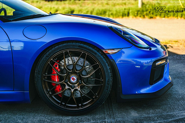 Фото дисков HRE RC100 Глянцевая бронза на Porsche Cayman II