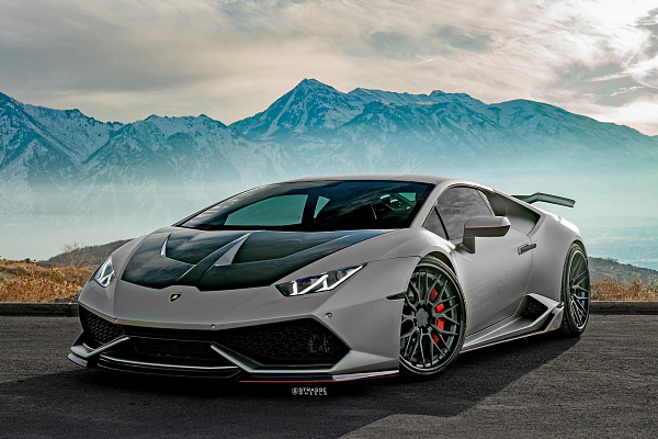 Фото дисков Strasse Wheels SV10M Deep Concave FS Черный сатин на Lamborghini Huracan