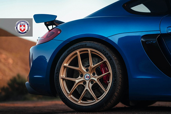 Фото дисков HRE R101 Глянцевое золото на Porsche Cayman II