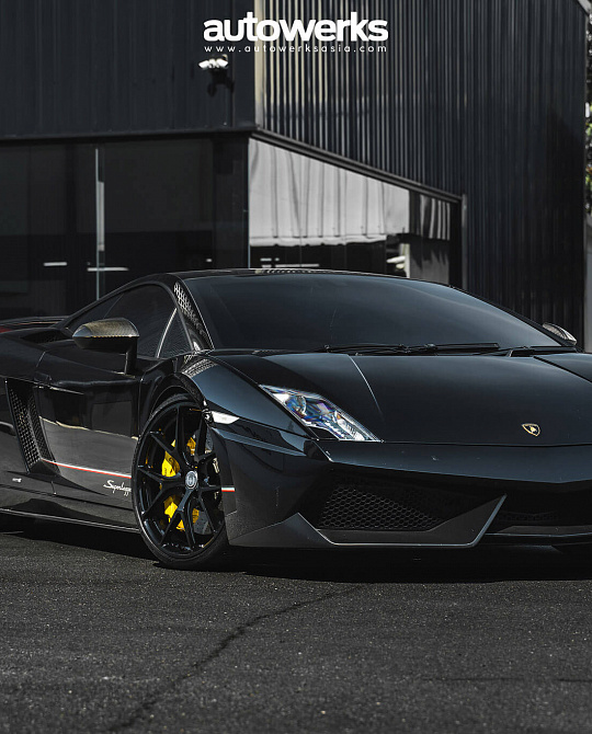 Фото дисков P101 Черный глянец на Lamborghini Gallardo