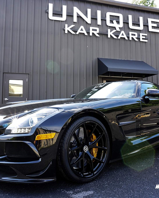 Фото дисков P101 Черный глянец на Mercedes-Benz SLS AMG