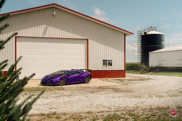Фото дисков Vossen EVO-3R Сатиновая бронза на Lamborghini Huracan