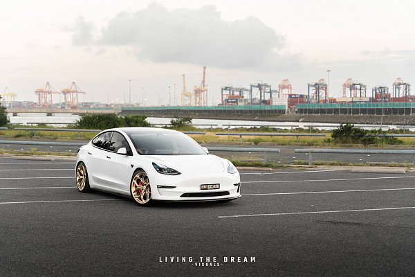Фото дисков HRE P111SC Глянцевая шампань на Tesla Model 3