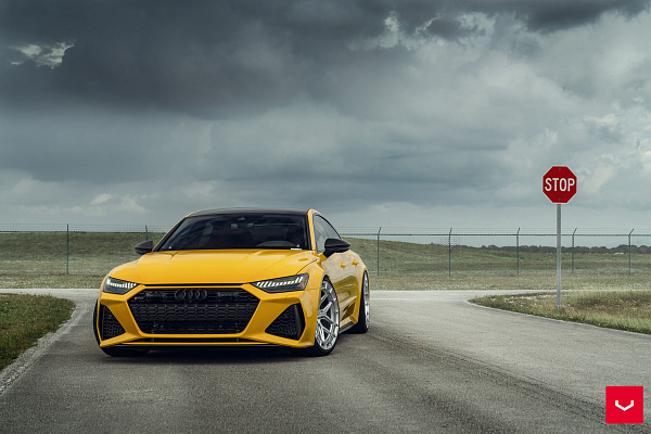 Фото дисков Vossen HFX-1 (5-Lug) Серебро на Audi A/RS 7 (4K)