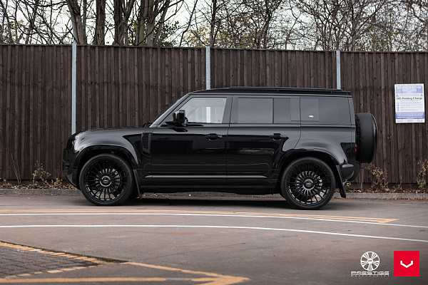Фото дисков Vossen HF-8 Черный глянец на Land Rover Defender II