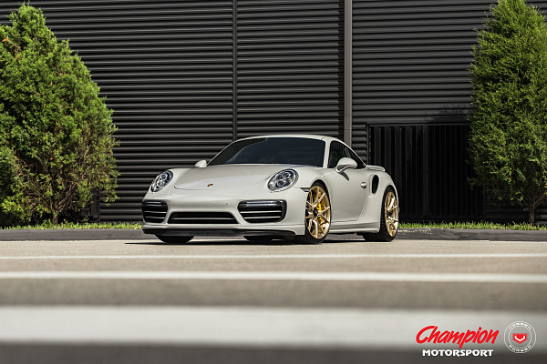 Фото дисков Vossen RS74 Глянцевое золото на Porsche 911 VII