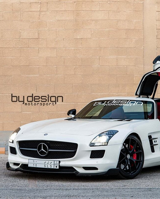 Фото дисков P101 Черный сатин на Mercedes-Benz SLS AMG
