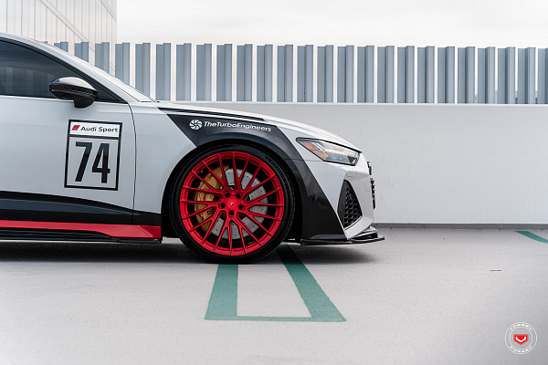 Фото дисков Vossen EVO-6TR Красный сатин на Audi A/RS 6 (C8)