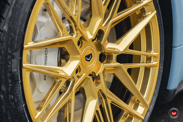 Фото дисков Vossen EVO-5 Глянцевое золото на Porsche Taycan I