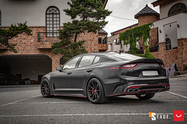 Фото дисков Vossen HF-3 Черный сатин на Kia Stinger