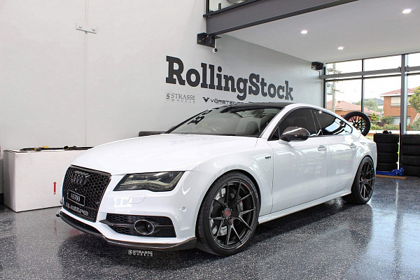 Фото дисков Strasse Wheels SM5R Deep Concave Monoblock Черный сатин на Audi A/RS 7 (4G)