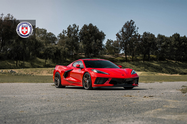 Фото дисков HRE P107SC Сатиновая бронза на Chevrolet Corvette C8