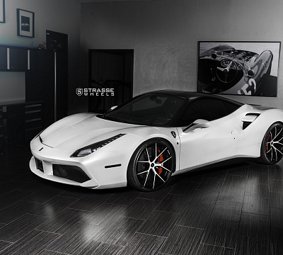 Фото дисков Strasse Wheels SM5R Deep Concave Monoblock на Ferrari 488