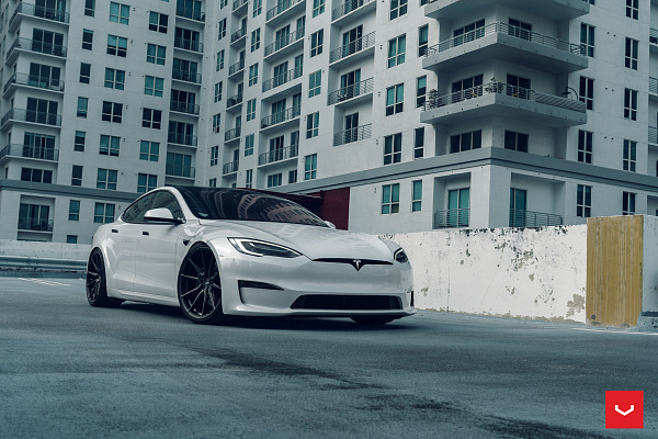 Фото дисков Vossen HF-3 Черный сатин на Tesla Model S
