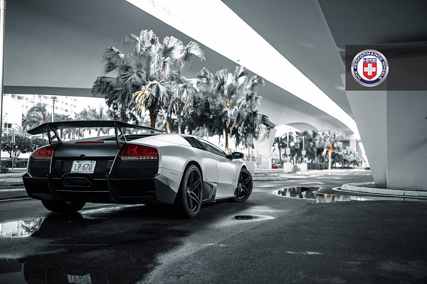 Фото дисков HRE P107 Черный сатин на Lamborghini Murcielago
