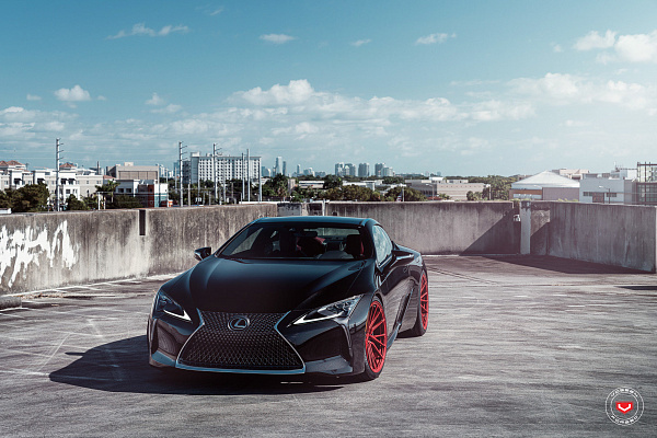Фото дисков Vossen M-X4T Красный сатин на Lexus LC 500