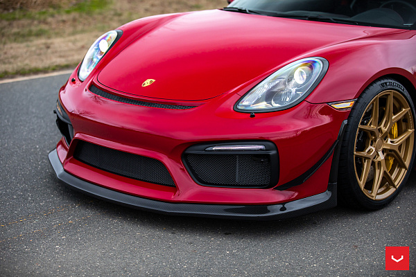 Фото дисков Vossen HF-5 Глянцевое золото на Porsche Cayman II