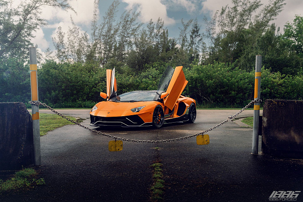 Фото дисков 1886 Wheels G010 Черный сатин на Lamborghini Aventador
