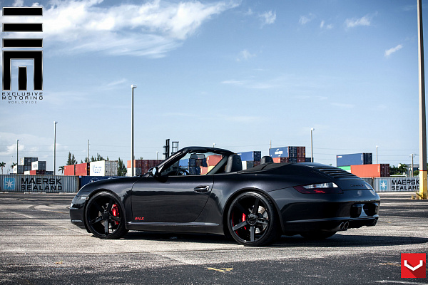 Фото дисков Vossen CV3 Черный глянец на Porsche 911 VI