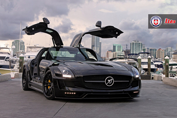 Фото дисков HRE S104 Черный сатин на Mercedes-Benz SLS AMG