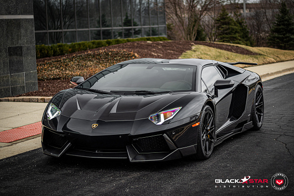 Фото дисков Vossen EVO-5 Черный глянец на Lamborghini Aventador