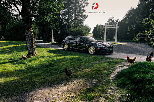 Фото дисков HRE 501 Глянцевое золото на Porsche Panamera III