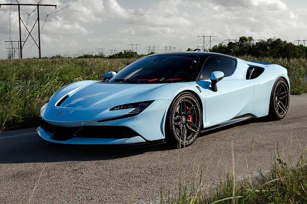 Фото дисков Strasse Wheels SV4-RS Deep Concave FS Черный сатин на Ferrari SF90