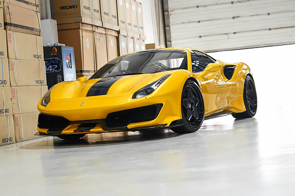Фото дисков HRE 505 Черный сатин на Ferrari 488
