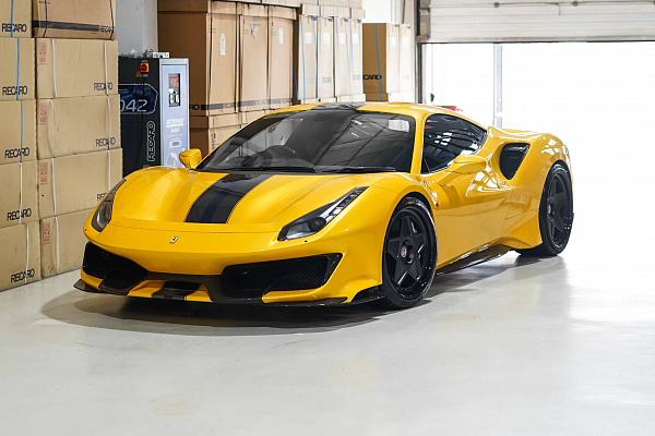 Фото дисков HRE 505 Черный сатин на Ferrari 488