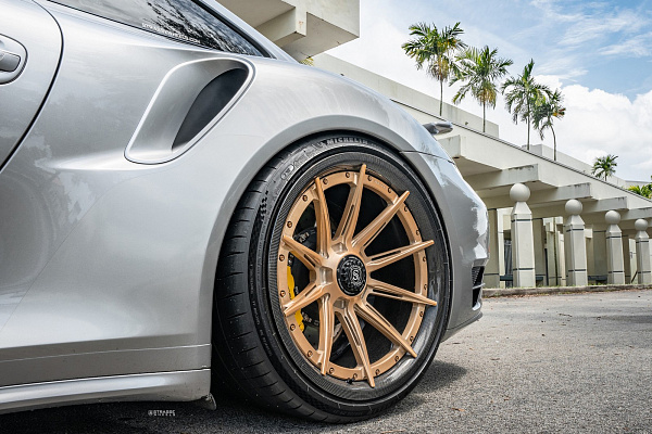 Фото дисков Strasse Wheels SV10-RS Performance Сатиновое золото на Porsche 911 VII